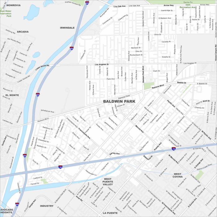 Baldwin Park Map California