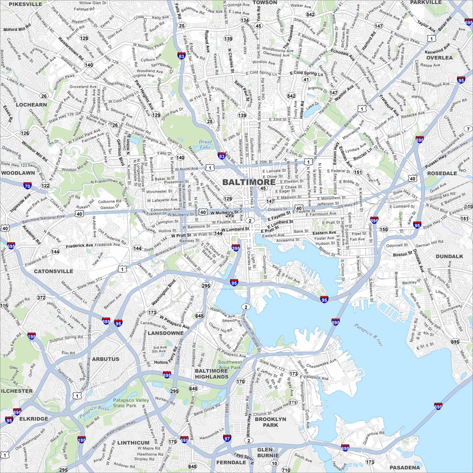 Inner Harbor Map, Baltimore - US Maps