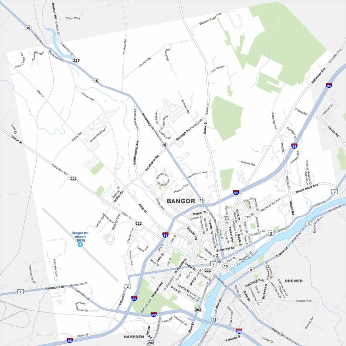 Bangor Map Maine