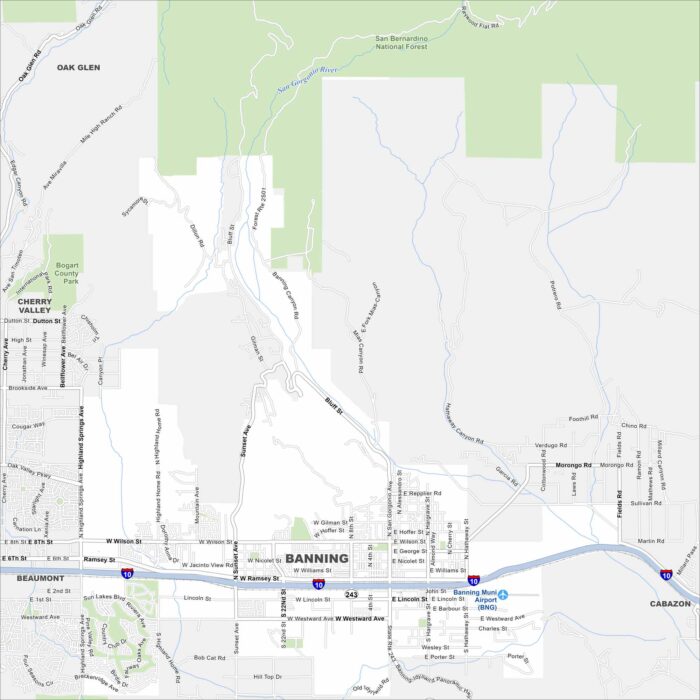 Banning Map California