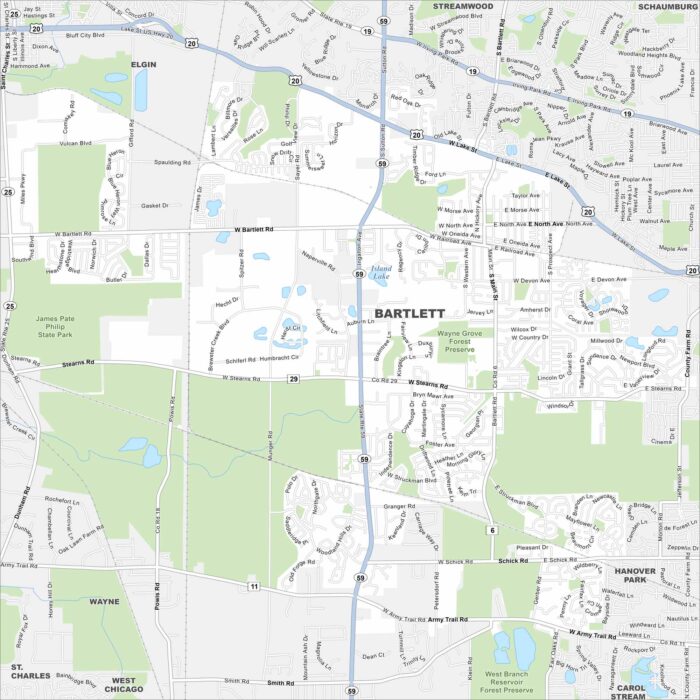 Bartlett Map Illinois