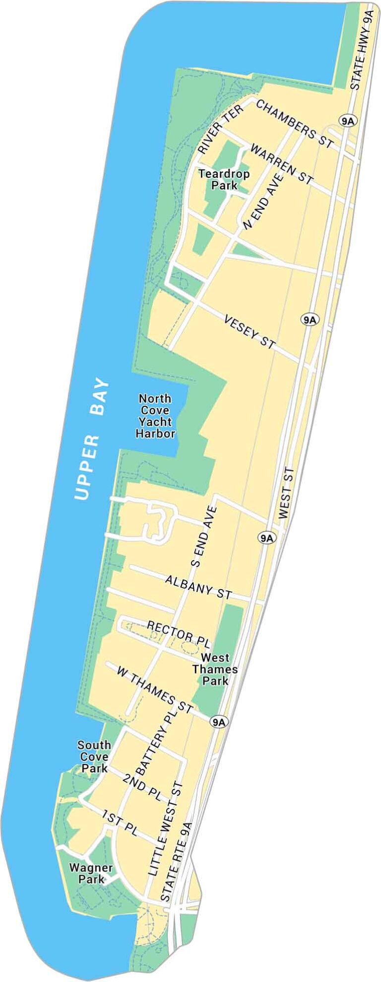 Battery Park Map New York