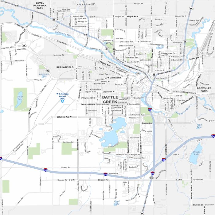 Battle Creek Map Michigan
