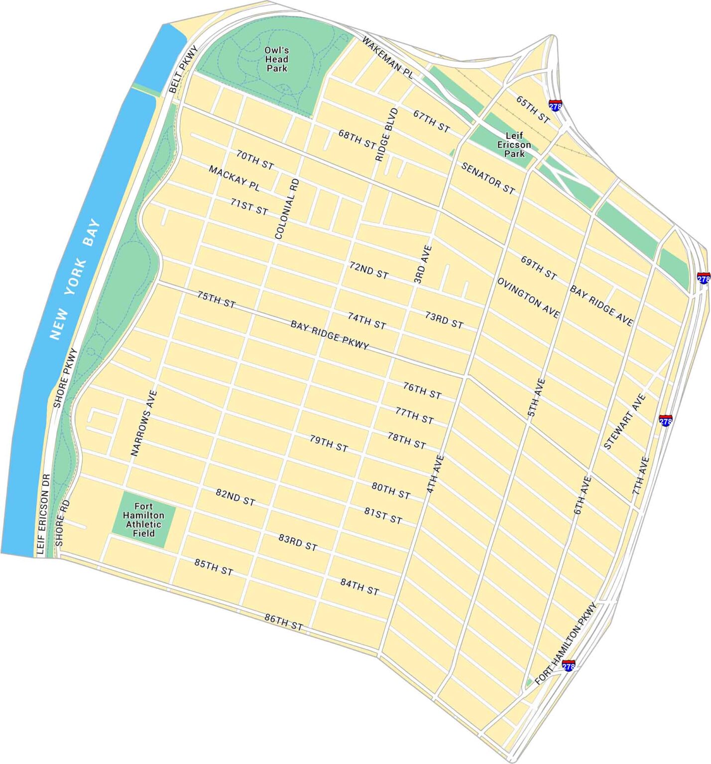 Bay Ridge Map Greenpoint Map, New York - US Maps