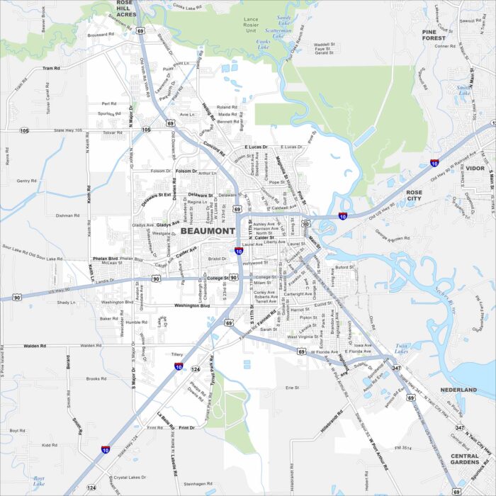 Beaumont Map Texas