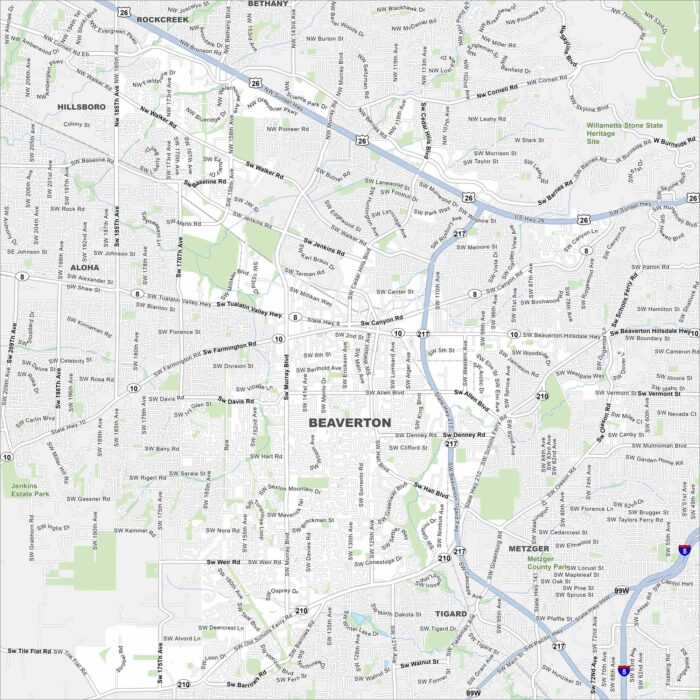 Beaverton Map Oregon