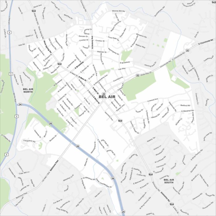 Bel Air Map Maryland