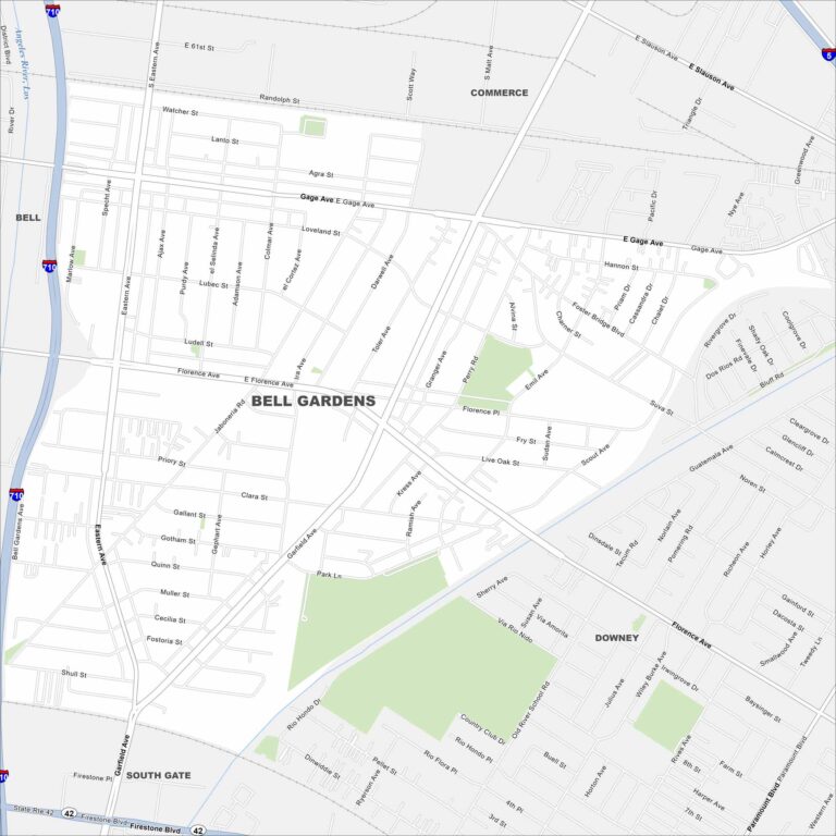 Map of Bell Gardens, California - US Maps