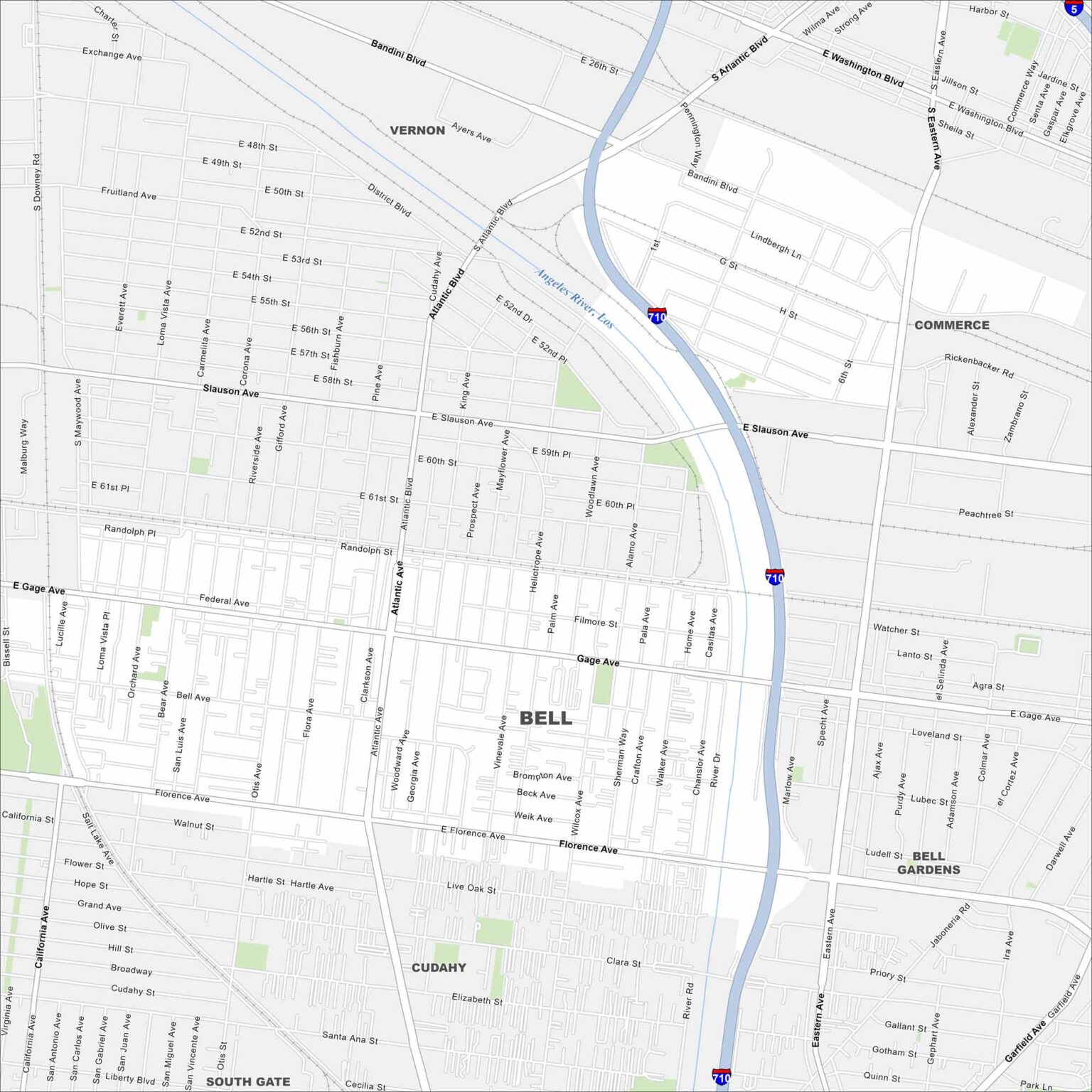 Map of Bell, California - US Maps