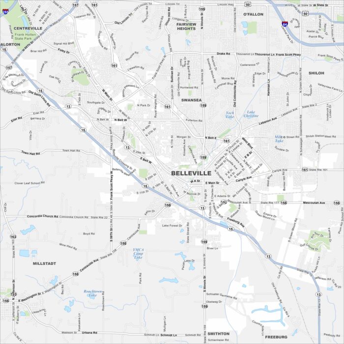 Belleville Map Illinois