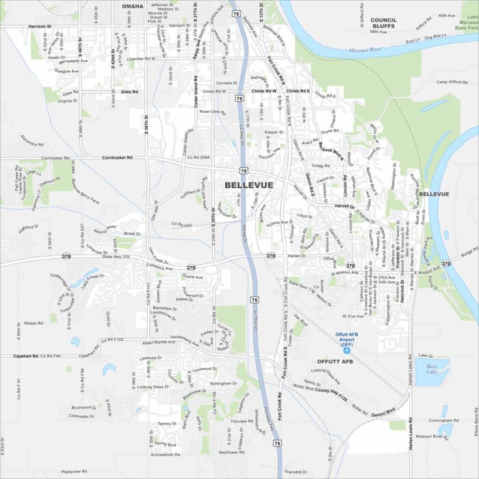 Bellevue Map Nebraska