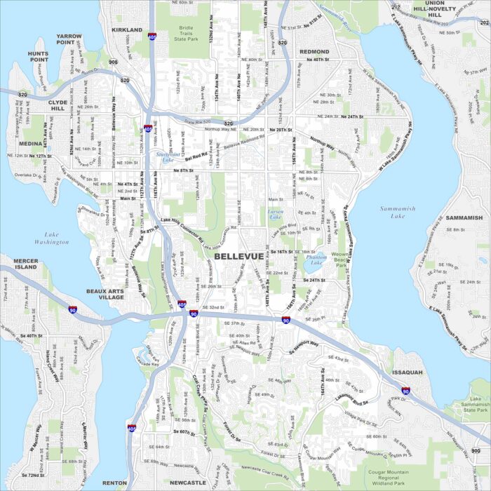 Bellevue Map Washington