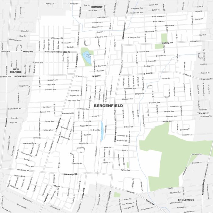 Bergenfield Borough Map New Jersey