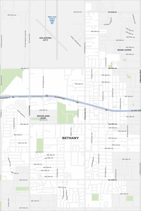 Bethany Map Oklahoma