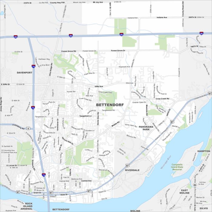 Bettendorf Map Iowa