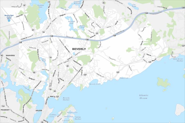 Beverly Map Massachusetts