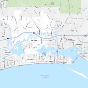 Biloxi Map Mississippi