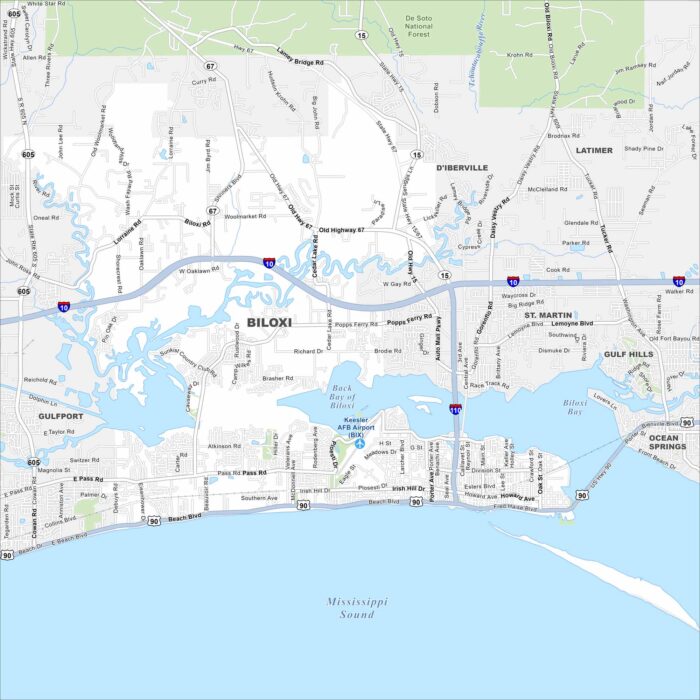 Biloxi Map Mississippi