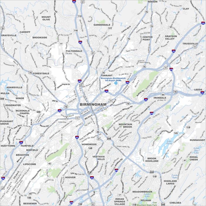Birmingham Map Alabama