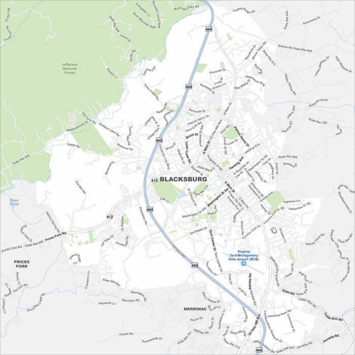 Blacksburg Map Virginia
