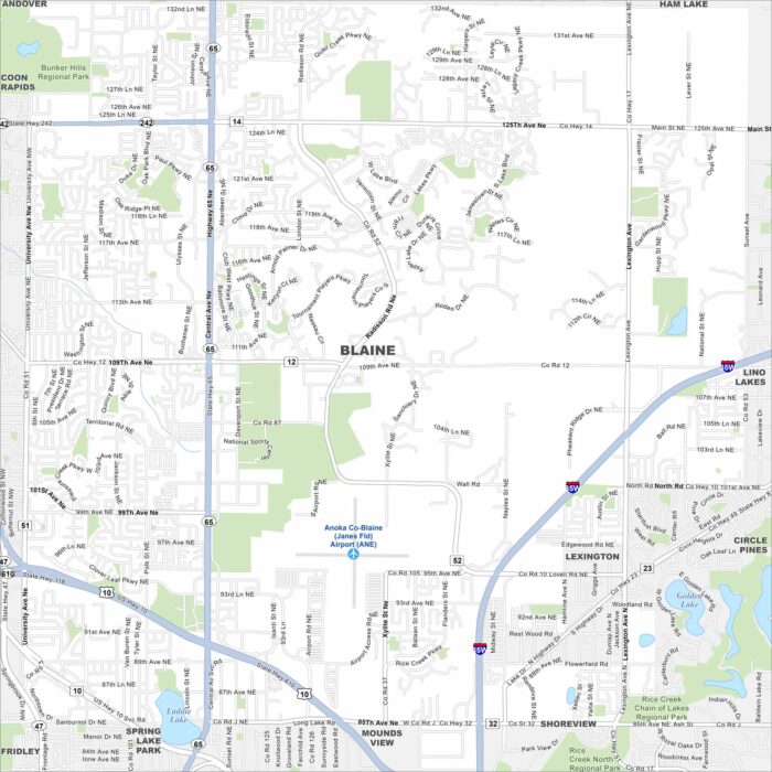 Blaine Map Minnesota