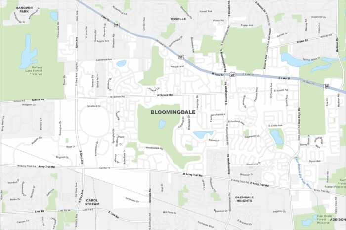 Bloomingdale Map Illinois