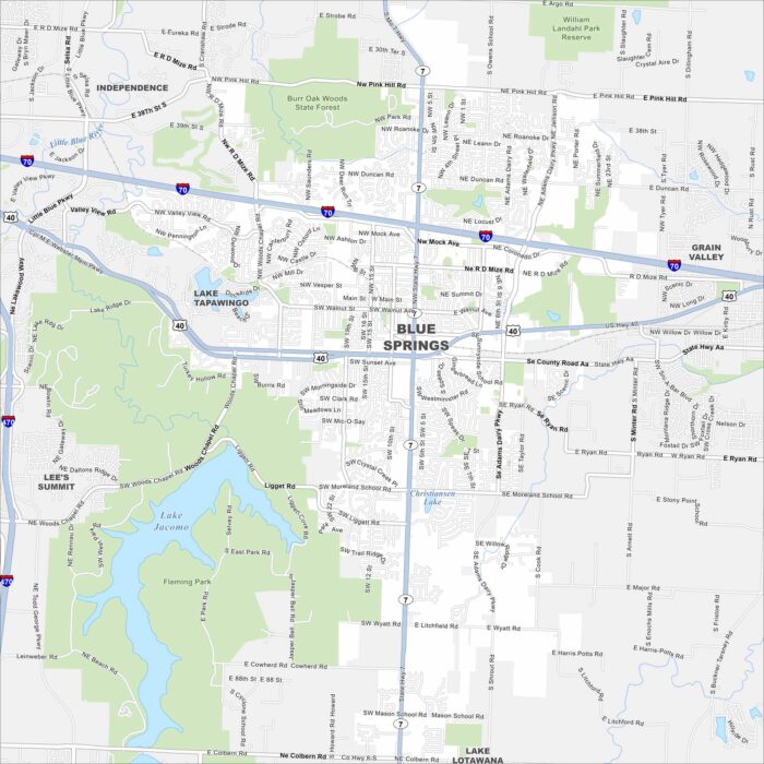 Blue Springs Map Missouri