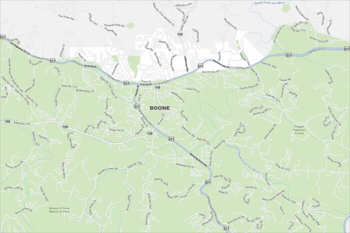 Boone Map North Carolina