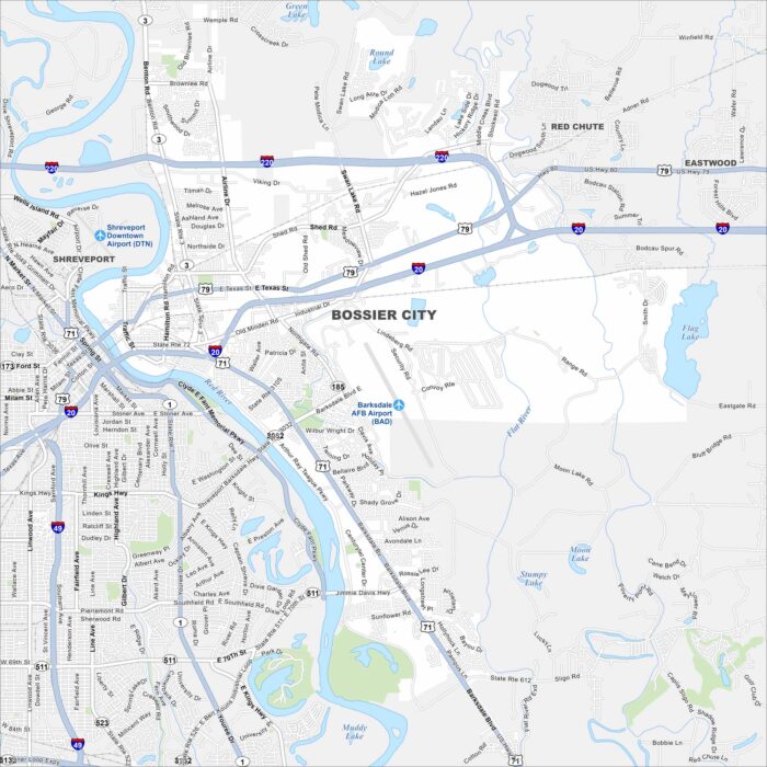 Bossier City Map Louisiana