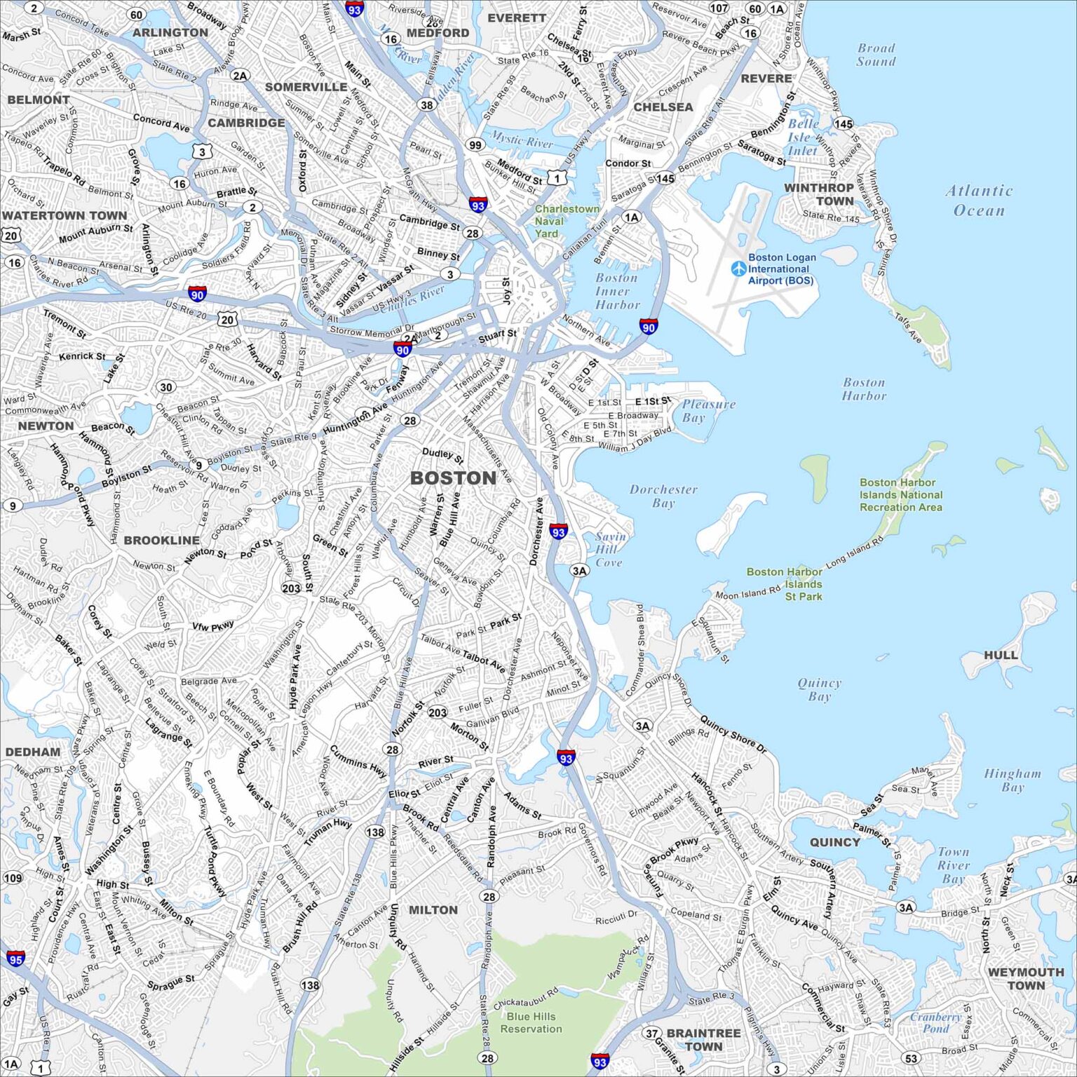 Downtown Boston Map - US Maps