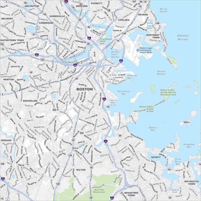 Boston Map Massachusetts