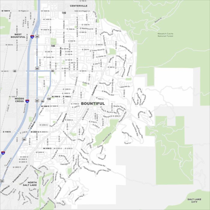 Bountiful Map Utah