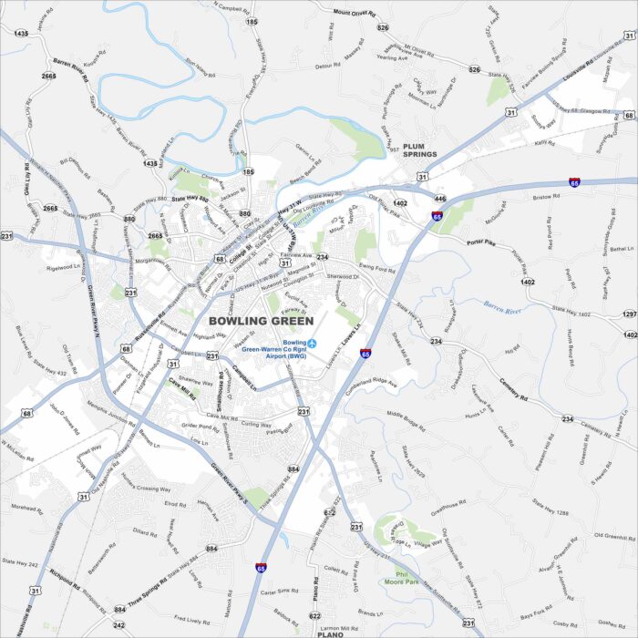 Bowling Green Map Kentucky