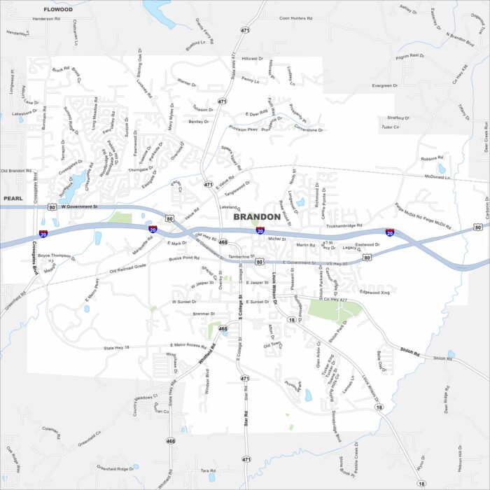 Brandon Map Mississippi