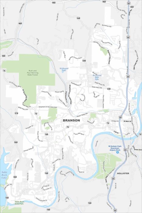 Branson Map Missouri