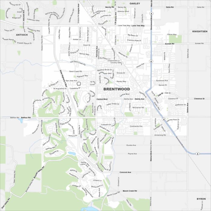 Brentwood Map California