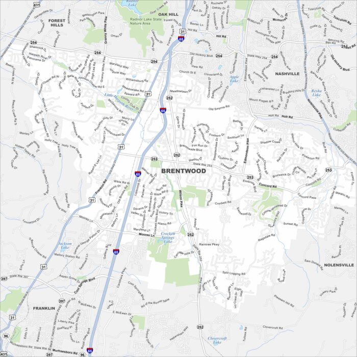 Brentwood Map Tennessee