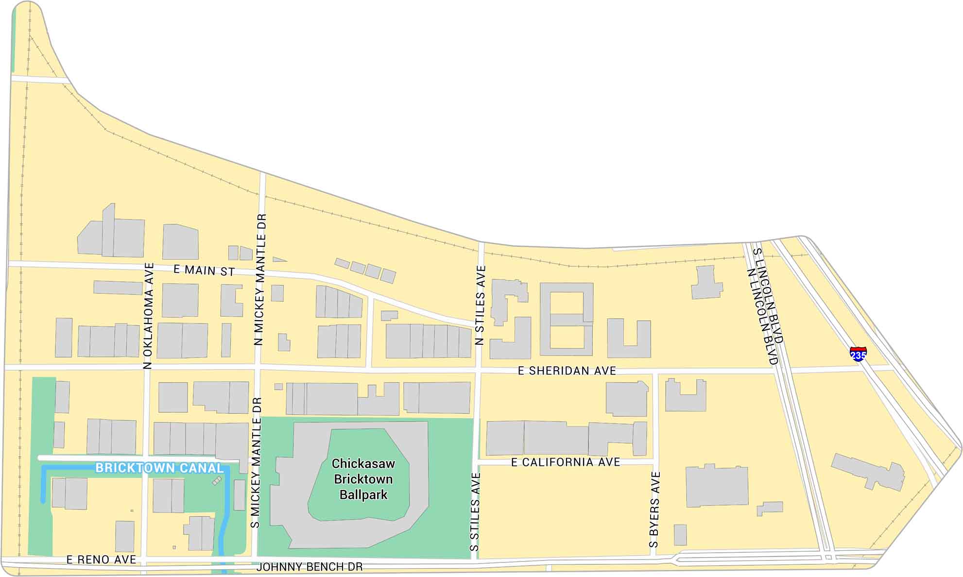Bricktown Map Oklahoma City