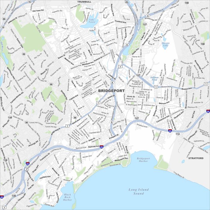 Bridgeport Map Connecticut