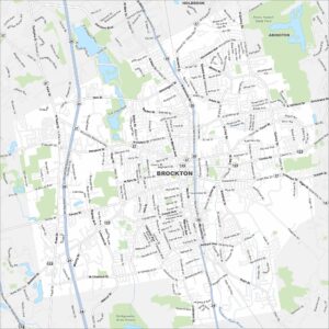Brockton Map Massachusetts