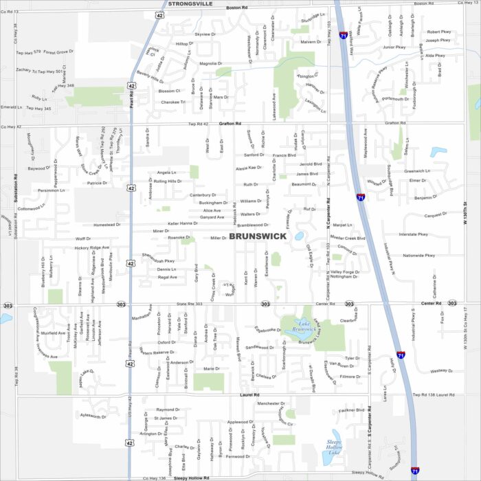 Brunswick Map Ohio