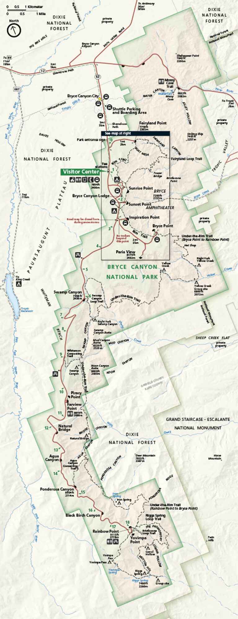 Bryce Canyon National Park Map