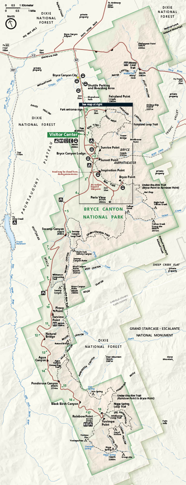 Bryce Canyon National Park Map