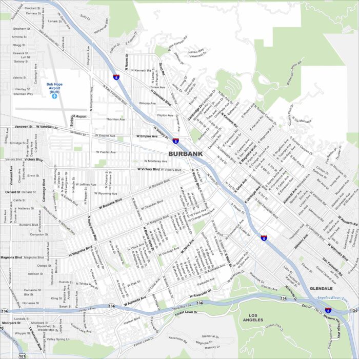 Burbank Map California