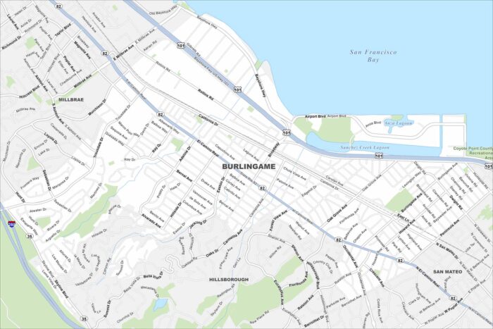 Burlingame Map California