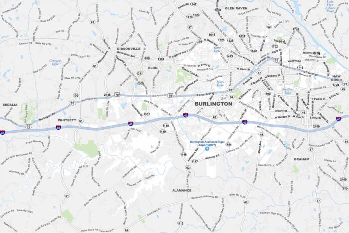 Burlington Map North Carolina