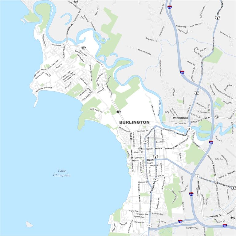 Map Of Vermont US Maps Burlington Map Vermont 768x768 