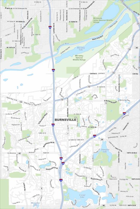 Burnsville Map Minnesota