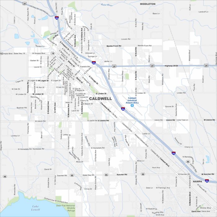 Caldwell Map Idaho