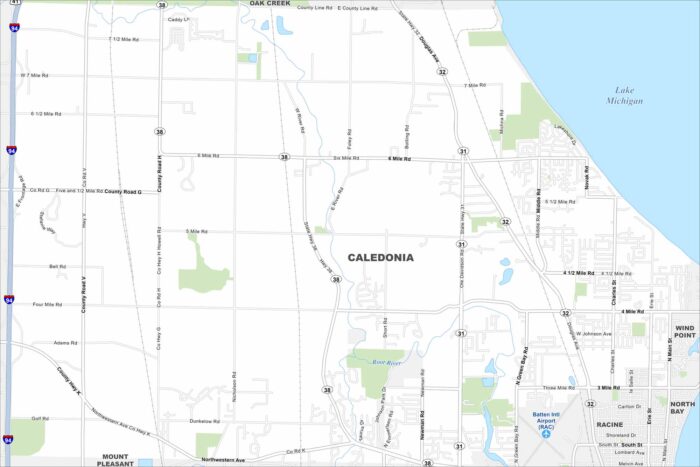 Caledonia Map Wisconsin